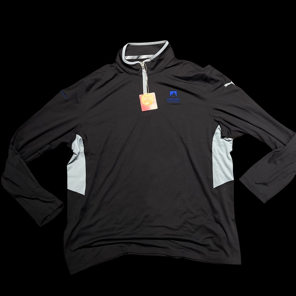 Puma Rotation Golf 1/4 Zip Pullover Black w/Logos
